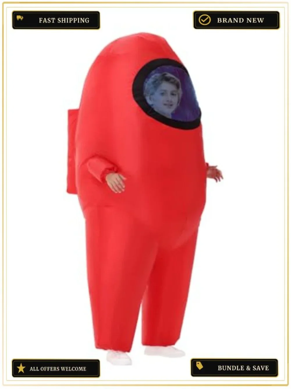Kids Inflatable Astronaut Costume Halloween Blow Up Space Suit Cosplay